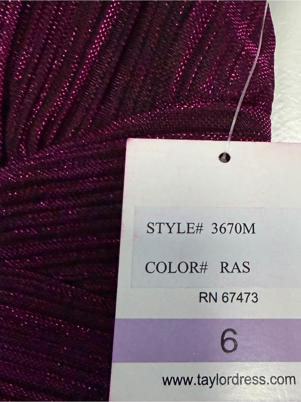 One Shoulder Metallic Raspberry Plissé Maxi Evening Gown Size 6 - Picture 3 of 3
